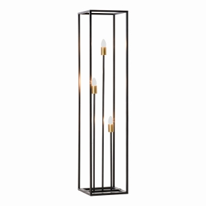 HOMCOM Stehleuchte im Industrie Design 30 cm x 30 cm x 140 cm Schwarz Gold