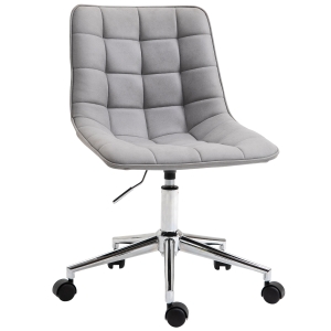 Vinsetto höhenverstellbarer Bürostuhl Schreibtischstuhl 360° drehbar Mikrofaser Schaumstoff Hellgrau 60x 60x90 cm