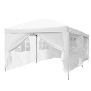 Outsunny Pop Up Gazebo Marquee, size(6m x 3m)-White