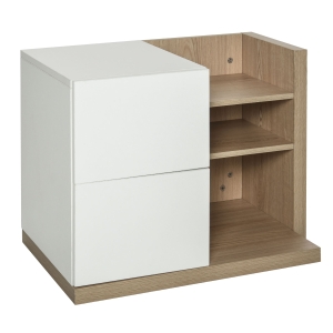 HOMCOM Schreibtisch Organizer Bücherregal Schreibtischregal 2 Schulbladen Spanplatten MDF Home Office Küche Eingangsbereich Weiß 60 x 40 x 45 cm