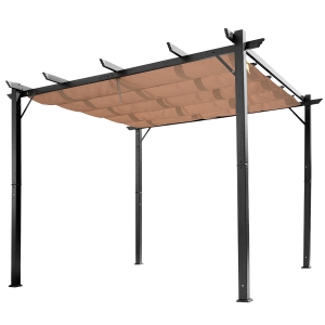 Outsunny Pergola mit einstellbarem Stoffdach 300 cm x 400 cm x 223 cm
