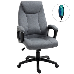 Vinsetto Bürostuhl massage, höhenverstellbarer Chefsessel, Gamingstuhl mit Massagefunktion, ergonomischer Drehstuhl, Massage Sessel, Grau, 70 x 66 x 114-122 cm