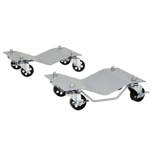 DURHAND Rangierheber 2 Stücke Rangierhilfe Reifenwechsel Wagenheber mit 4 Rollen für Auto PKW Grau 40,5L x 30B x 13,5H cm