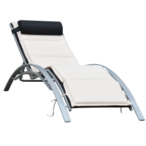 Outsunny Sonnenliege Gartenliege Gartenstuhl Relaxsessel Liegestuhl Alu verstellbar (Schwarz)