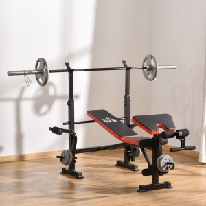 HOMCOM Steel Multi-Function Adjustable Weight Training Bench Gym Fitness Lifting Bench
