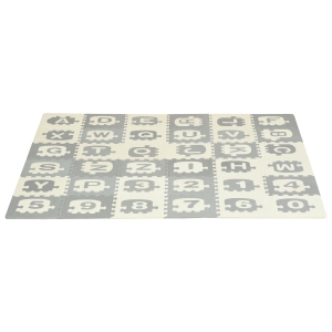 HOMCOM Kinder Puzzlematte Weiß Grau 182,5L x 182,5B x 1H cm