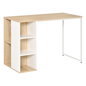 HOMCOM Schreibtisch Bücherregal mit Regalen Weiß 115x 55x 75H cm
