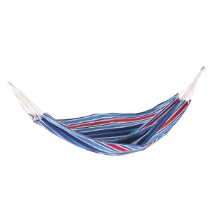 Outsunny Hängematte Outdoor Baumwolle mit Tragetasche Belastbarkeit bis 150 kg modern 310 x 150 cm Blau+Rot
