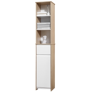 HOMCOM Badezimmerschrank Weiß 32,6 cm x 30 cm x 171,2 cm