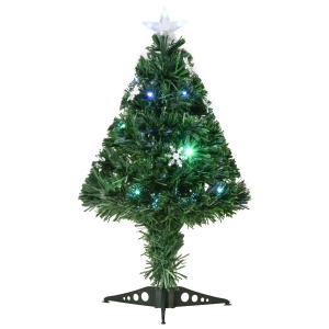 HOMCOM Weihnachtsbaum künstlicher Christbaum Tannenbaum Baum mit Ständer inkl./ohne Dekor (60 cm, grün/Weihnachtsbaum 8)