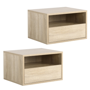 HOMCOM 2 tlg. Wandnachttische 45 cm x 35 cm x 27,5 cm
