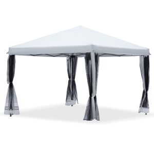 Outsunny® Faltpavillon Faltzelt mit Seitenwänden 3x3m Weiß