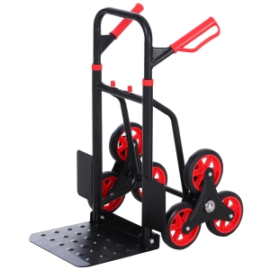 DURHAND Carretilla Plegable para Escalera con Ruedas Carga 150kg Carretilla de Mano Portátil