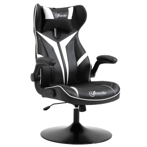 Vinsetto Gaming Stuhl mit Rallystreifen Schwarz Weiß 67 cm x 75 cm x 112 cm