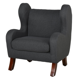 HOMCOM Kindersessel, Minisessel, Kindersofa für 3-6 jahre alt, Holzbeine, Grau, Leinen+Schaumstoff+Gummiholz, 45,5 x 43 x 56 cm
