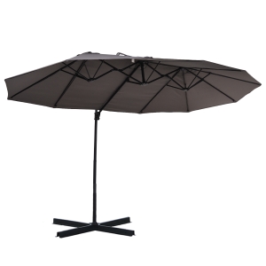 Outsunny Sonnenschirm mit Kurbel 270 cm x 440 cm x 250 cm