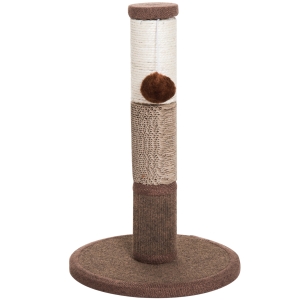PawHut Kratzstamm Katzenbaum Katzenkratzbaum Kratzbaum Kletterbaum Spielbaum Braun 30x30x46cm