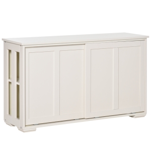 HOMCOM Küchenschrank mit Schiebetüren Weiß 106,5 cm x 33 cm x 63 cm