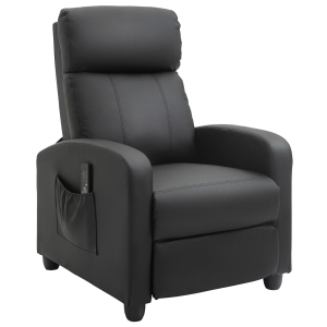 HOMCOM Massagesessel Kunstleder Schaumstoff PP-Kunststoff Schwarz 68 cm x 88 cm x 98 cm