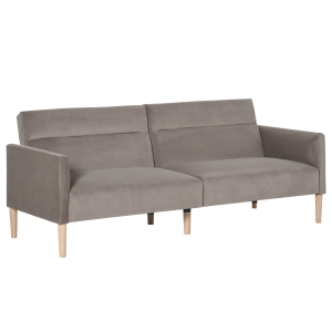 HOMCOM Schlafsofa Polstersofa mit 180° einstellbarer Rückenlehne 2 sitzer Sofa Schaumstoff Velvet-Touch nordischer Design Grau 207 x 85 x 82 cm