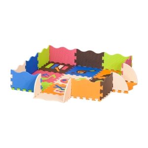HOMCOM Alfombra Puzzle para Niños 120x90,5x16,5 cm con 25 Piezas de Espuma EVA Suave Área de Cobertura de 0,9 m² Modelo Instrumentos Musicales Multicolor