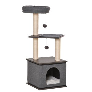 Arbre à chat avec griffoirs H104 cm gris