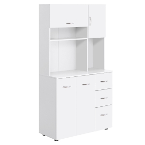 Armoire de cuisine multi-rangements MDF blanc
