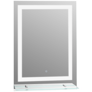 Homcom Miroir de Salle de Bain Lumineux LED Blanc 50 x 4 x 70 cm
