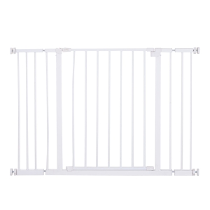 PawHut Barrera de Seguridad Extensible Puertas y Escaleras Metálica para Perros y Bebé Barrera Puertas Mascota 72-107x76cm