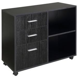 Support d'imprimante 3 tiroirs + 2 niches + grand plateau panneaux particules