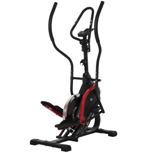 HOMCOM Bicicleta Elíptica de Fitness con Pantalla LCD y Resistencia Bidireccional Ajustable de 8 Niveles Portavasos Volante de Inercia de 7 kg y 2 Ruedas 103x71x157 cm Negro