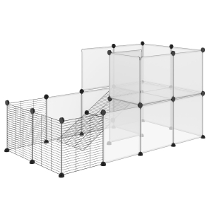 PawHut Enclos pour petits animaux design DIY 27 panneaux noir