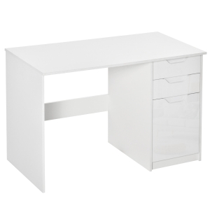 Bureau informatique 2 tiroirs placard blanc laqué
