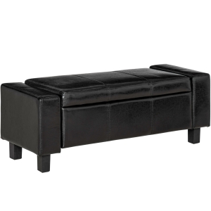 HOMCOM Banc avec Rangement en Simili Noir