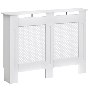 Cache-radiateur design contemporain façade perforé blanc