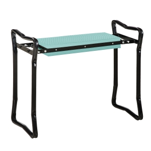 Outsunny® Taburete Reclinatorio de Jardín Portátil y Plegable Banco de Rodillas Asiento de Jardín Kneeler Carga 150kg con Almohadilla de Espuma EVA para Proteger las Rodillas y la Ropa de Manchas