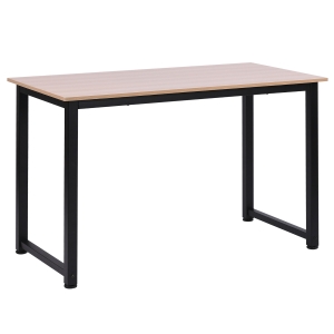 HOMCOM Mesa de Ordenador Escritorio para Hogar Oficina con Pies Ajustables Mobiliario Simple de Oficina 120x60x76cm Carga 100kg Marco Metal