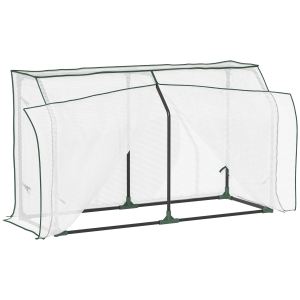 Outsunny Mini Greenhouse Portable Garden Growhouse for Plants with Zipper Design for Outdoor, Indoor, 120 x 45 x 70cm, White