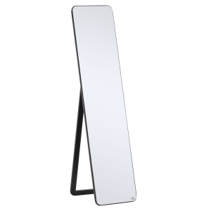 HOMCOM Full Length Mirror Floor Standing or Wall Mount Dressing Mirror Bedroom Black
