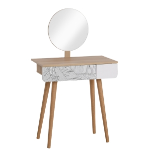 HOMCOM Wooden Nordic Dressing Table Brown/White