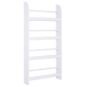 HOMCOM Estante de parede com 4 prateleiras Estante infantil para escritório em casa Carga 30kg 59x12x113cm Branco