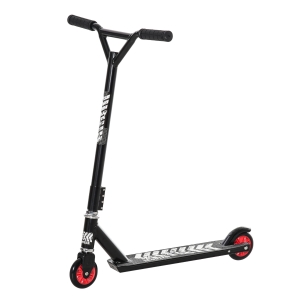HOMCOM Stunt Scooter Kick Trick Freestyle Scooter Patinete de Acrobacia Patinete Clásico Barra Fija Giratorio 360° Carga 100kg 65,5x50x79 cm Aluminio