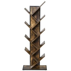 HOMCOM Estante em forma de árvore com prateleiras em 8 níveis robusto 50x28x142cm marrom