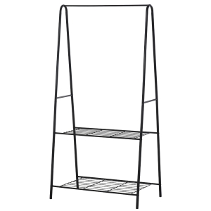 HOMCOM 77L x 45W x 153H cm A Shaped Clothes Rack, 2-Tier, Steel-Black