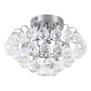 HOMCOM 30x30cm K9 Crystal Droplets Ceiling Pendant Light Silver