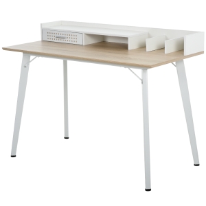 HOMCOM MDF Organised Compartment Home Office Desk White