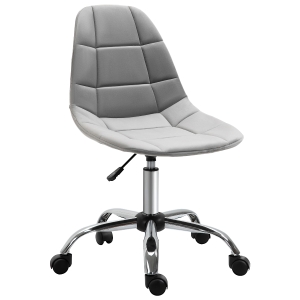 Vinsetto Ergonomic Office Chair Velvet Computer Home Study Chair Armless w/ Wheels, Grey