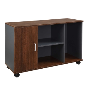 HOMCOM Rolling Wheels File Cabinet with Printer Stand and Open Shelf for Home Office