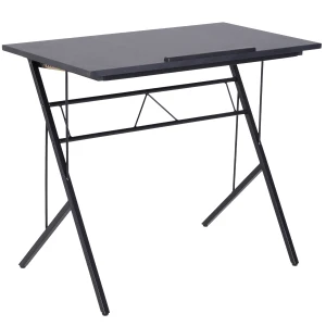 Vinsetto Computer Desk Writing Workstation Art Drawing Drafting Board Craft Table Tiltable Tabletop Adjustable Height Black 90L x 50W x 76-116.5H cm