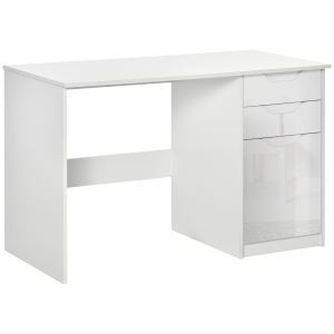 HOMCOM Computer Desk w/ Drawers Modern Writing Workstation for Home Office Study White